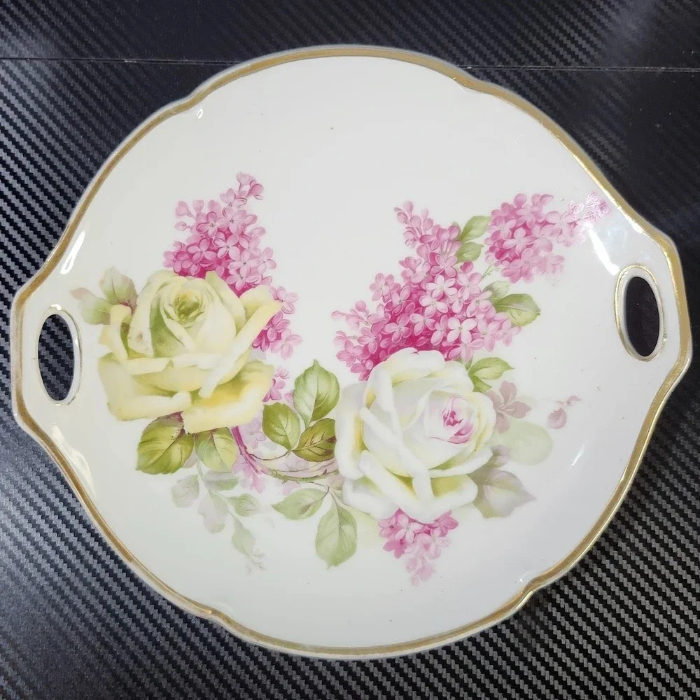 Antique Victorian Plate Prince Regent Bavaria Floral Porcelain 10